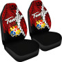 Tonga Polynesian Car Seat Covers - Tribal Wave Tattoo Flag Color