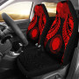 Northern Mariana Islands Polynesian Car Seat Covers Pride Seal And Hibiscus Red