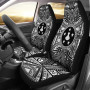 Austral Islands Car Seat Cover - Austral Islands Coat Of Arms Polynesian White Black