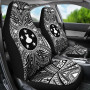 Austral Islands Car Seat Cover - Austral Islands Coat Of Arms Polynesian White Black