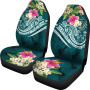 Fiji Polynesian Car Seat Covers - Summer Plumeria (Turquoise)