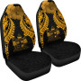 Fiji Polynesian Car Seat Covers Pride Seal And Hibiscus Gold