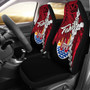 Tahiti Polynesian Car Seat Covers - Tribal Wave Tattoo Flag Style