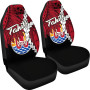 Tahiti Polynesian Car Seat Covers - Tribal Wave Tattoo Flag Style