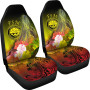 Federated States of Micronesia Car Seat Covers - Humpback Whale with Tropical Flowers (Yellow)