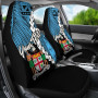 Fiji Polynesian Custom Personalised Car Seat Covers - Tribal Wave Tattoo Flag Style