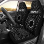 Cook Islands Personalised Car Seat Covers - Seal With Polynesian Tattoo Style ( Black)