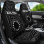 Cook Islands Personalised Car Seat Covers - Seal With Polynesian Tattoo Style ( Black)