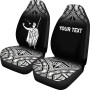 Hawaii Custom Personalised Seat Covers - Kamehameha KingCar Polynesian Tattoo Fog Black