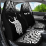 Hawaii Custom Personalised Seat Covers - Kamehameha KingCar Polynesian Tattoo Fog Black