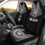 Guam Car Seat Cover - Guam Coat Of Arms Polynesian Chief Tattoo Black Version