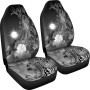 Marshall Islands Car Seat Covers - Humpback Whale with Tropical Flowers (White)