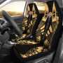 Tahiti Car Seat Covers - Tahiti Flag Polynesian Tattoo Gold