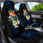 Tonga Polynesian Car Seat Covers - Turtle With Plumeria Flowers