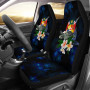 Tonga Polynesian Car Seat Covers - Turtle With Plumeria Flowers