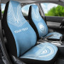 Federated States of Micronesia Custom Personalised Car Seat Cover - FSM Seal Polynesian Chief Tattoo Light Blue Version