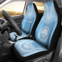 Federated States of Micronesia Custom Personalised Car Seat Cover - FSM Seal Polynesian Chief Tattoo Light Blue Version