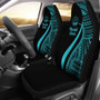 Marshall Islands Car Seat Covers - Turquoise Polynesian Tentacle Tribal Pattern Crest