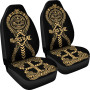 Marshall Islands Car Seat Covers - Marshall Islands Seal Polynesian Tribal Gold