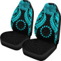 Cook islands Polynesian Car Seat Covers Pride Seal And Hibiscus Neon Blue