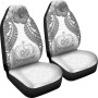 Samoa Polynesian Car Seat Covers Pride Seal And Hibiscus White