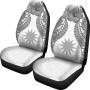 Nauru Polynesian Car Seat Covers Pride Seal And Hibiscus White