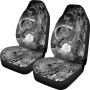 Pohnpei Custom Personalised Car Seat Covers - Humpback Whale with Tropical Flowers (White)
