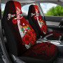 Fiji Polynesian Custom Personalised Car Seat Covers - Coat Of Arm With Hibiscus