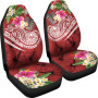 Tahiti Polynesian Car Seat Covers - Summer Plumeria (Red)