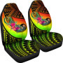 Pohnpei Car Seat Covers - Polynesian Hook And Hibiscus (Reggae)