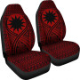 Nauru Car Seat Cover - Nauru Flag Polynesian Tattoo Red