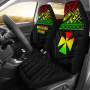 Wallis And Futuna Car Seat Covers - Wallis And Futuna Reggae Coat Of Arms Polynesian Tattoo