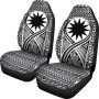 Nauru Car Seat Cover - Nauru Flag Polynesian Tattoo Black