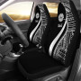 Tahiti Car Seat Covers - White Polynesian Tentacle Tribal Pattern