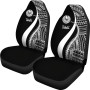 Tahiti Car Seat Covers - White Polynesian Tentacle Tribal Pattern