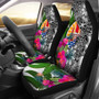 Tahiti Car Seat Covers White - Turtle Plumeria Banana Leaf