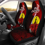 New Caledonia Polynesian Car Seat Covers - Coat Of Arm With Hibiscus