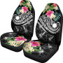 Nauru Polynesian Car Seat Covers - Summer Plumeria (Black)