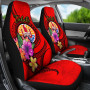Tahiti Polynesian Car Seat Covers - Floral With Seal Red