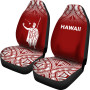 Hawaii Car Seat Covers - Kamehameha King Polynesian Tattoo Fog Red