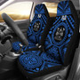 Fiji Car Seat Covers - Fiji Seal With Polynesian Tattoo Style (Blue)