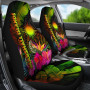 Marshall Islands Polynesian Car Seat Covers -  Hibiscus and Banana Leaves