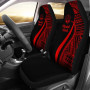 Marshall Islands Car Seat Covers - Red Polynesian Tentacle Tribal Pattern Crest