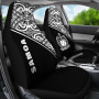 Samoa Car Seat Covers - Samoa Coat Of Arms Polynesian Black Curve
