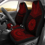 Tahiti Custom Personalised Car Seat Cover - Tahiti Flag Polynesian Chief Tattoo Deep Red Version