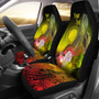 CNMI Custom Personalised Car Seat Covers - Humpback Whale with Tropical Flowers (Yellow)