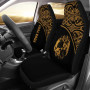 Tonga Custom Personalised Car Seat Covers - Tonga Coat Of Arms Polynesian Yellow Curve