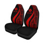 Wallis And Futuna Custom Personalised Car Seat Covers - Red Polynesian Tentacle Tribal Pattern