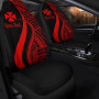 Wallis And Futuna Custom Personalised Car Seat Covers - Red Polynesian Tentacle Tribal Pattern