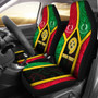 Polynesian Vanuatu Custom Personalised Car Seat Covers - Vanuatu Flag and Coat Of Arms -BN18